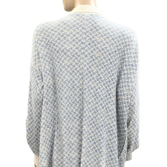 By Anthropologie Waffle Cocoon Romper Dress Printed Long Sleeve Ribbed L 276986 - Picture 7 of 8